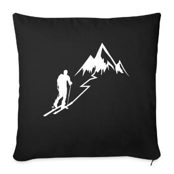 Ski Tour Touring Ski Mountain Hiking Gift - Sofa pillowcase 17,3'' x 17,3'' (45 x 45 cm) - black - Front