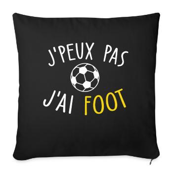 I can't I have football - Sofa pillowcase 17,3'' x 17,3'' (45 x 45 cm) - black - Front