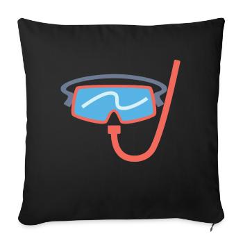 Snorkeling - Sofa pillowcase 17,3'' x 17,3'' (45 x 45 cm) - black - Front