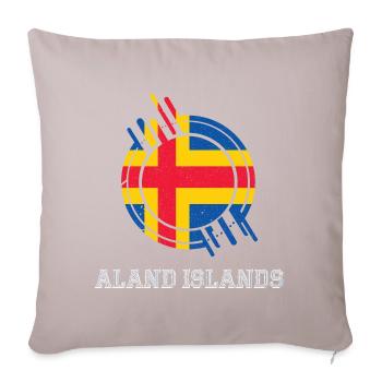 Îles Aland Panneau circulaire couleurs du pays - Housse de coussin décorative 45 x 45 cm - taupe clair - Devant