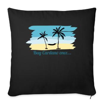 Cardano ADA Cryptomonnaie hodln hodl plage - Housse de coussin décorative 45 x 45 cm - noir - Devant