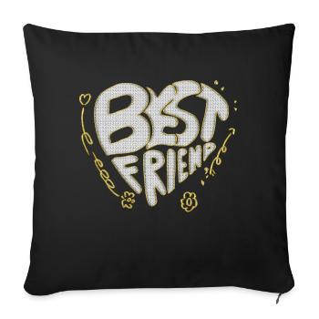 Best friends - Sofa pillowcase 17,3'' x 17,3'' (45 x 45 cm) - black - Front