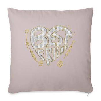Meilleurs ami - Housse de coussin décorative 45 x 45 cm - taupe clair - Devant