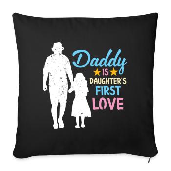 Papa est le premier amour de sa fille - Housse de coussin décorative 45 x 45 cm - noir - Devant
