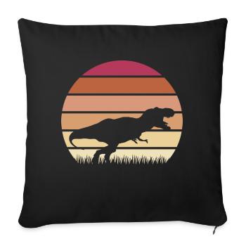 Dinosaure personalisé - Housse de coussin décorative 45 x 45 cm - noir - Devant