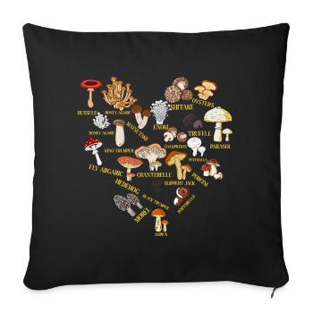 Verschiedene Arten Von Pilzen Morchel Mykologie - Sofakissenbezug 45 x 45 cm - Schwarz - Vorne