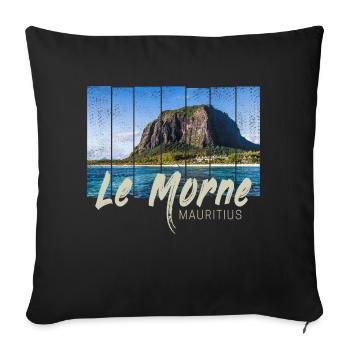 Le Morne Mauritius Beach Souveni - Sofa pillowcase 17,3'' x 17,3'' (45 x 45 cm) - black - Front