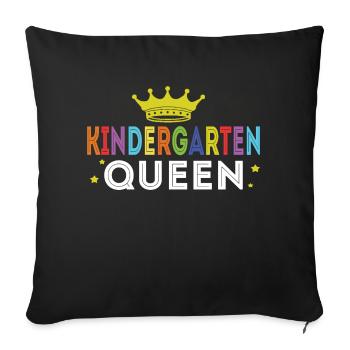 Jardin d’enfants Queen - Housse de coussin décorative 45 x 45 cm - noir - Devant