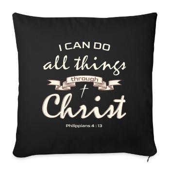 Jésus-Christ t-shirt pour les dames et les messieurs Christ - Housse de coussin décorative 45 x 45 cm - noir - Devant