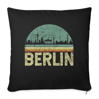 Berlin Skyline Vintage - Sofa pillowcase 17,3'' x 17,3'' (45 x 45 cm) - black - Front