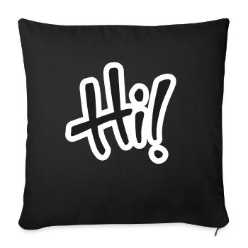 Salut! SMS - Housse de coussin décorative 45 x 45 cm - noir - Devant