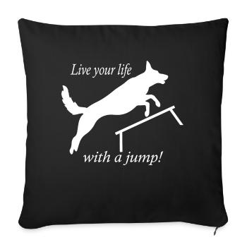 Chien Dog Agility - Housse de coussin décorative 45 x 45 cm - noir - Devant