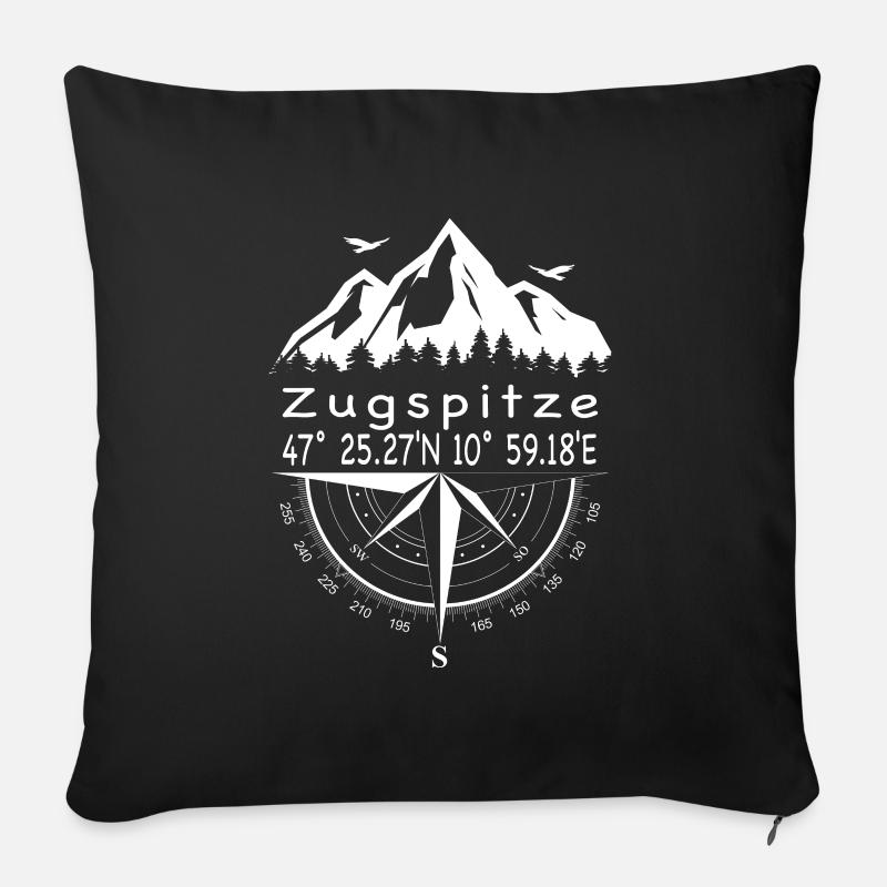 Zugspitze - Sofakissenbezug 45 x 45 cm - Schwarz