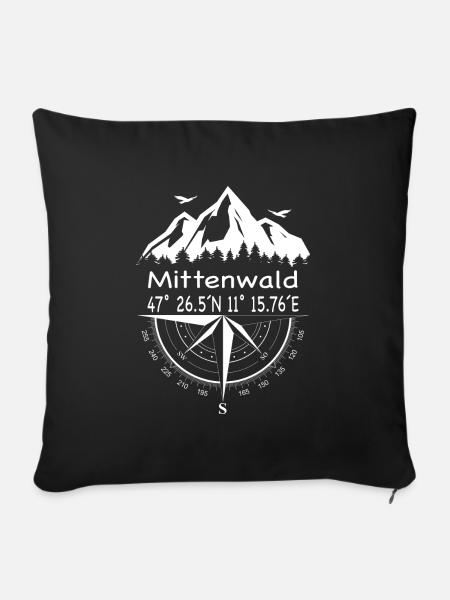 Mittenwald - Sofakissenbezug 45 x 45 cm - Schwarz
