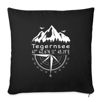 Tegernsee Koordinaten - Sofakissenbezug 45 x 45 cm - Schwarz - Vorne