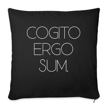 donc je pense que je suis en langue latine - Housse de coussin décorative 45 x 45 cm - noir - Devant