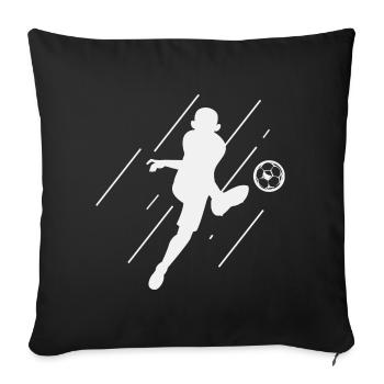 Football - Soccer / Striker - Kicker / Athletes - Sofa pillowcase 17,3'' x 17,3'' (45 x 45 cm) - black - Front
