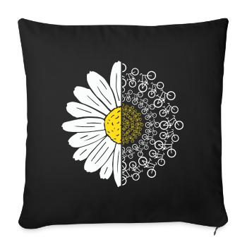 Bicycle Flower - Sofa pillowcase 17,3'' x 17,3'' (45 x 45 cm) - black - Front
