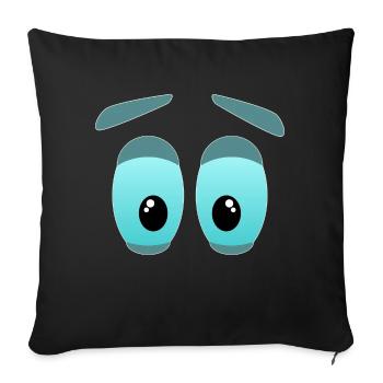 Les grands yeux - Housse de coussin décorative 45 x 45 cm - noir - Devant