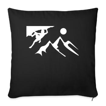 Bouldern Klettern - Sofakissenbezug 45 x 45 cm - Schwarz - Vorne