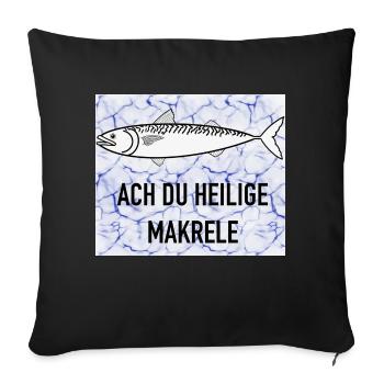 Sacred mackerel - Sofa pillowcase 17,3'' x 17,3'' (45 x 45 cm) - black - Front