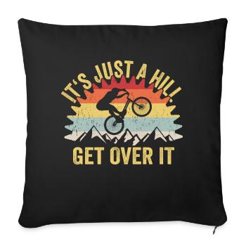 Mountain Biking MTB Mountain Bike Downhill - Sofa pillowcase 17,3'' x 17,3'' (45 x 45 cm) - black - Front