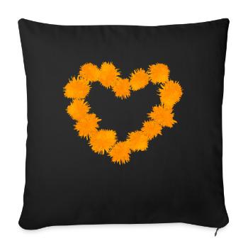 Marigold Heart Diwali - Sofa pillowcase 17,3'' x 17,3'' (45 x 45 cm) - black - Front