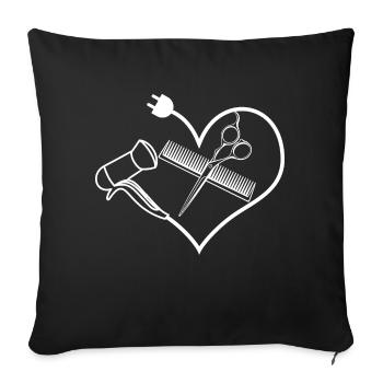 Salon de coiffure Barbier Coiffeur - Housse de coussin décorative 45 x 45 cm - noir - Devant