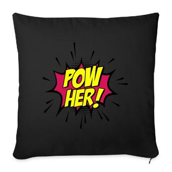 Les couleurs peuvent être modifiées | Pow sa Mme Énergie Énergie - Housse de coussin décorative 45 x 45 cm - noir - Devant