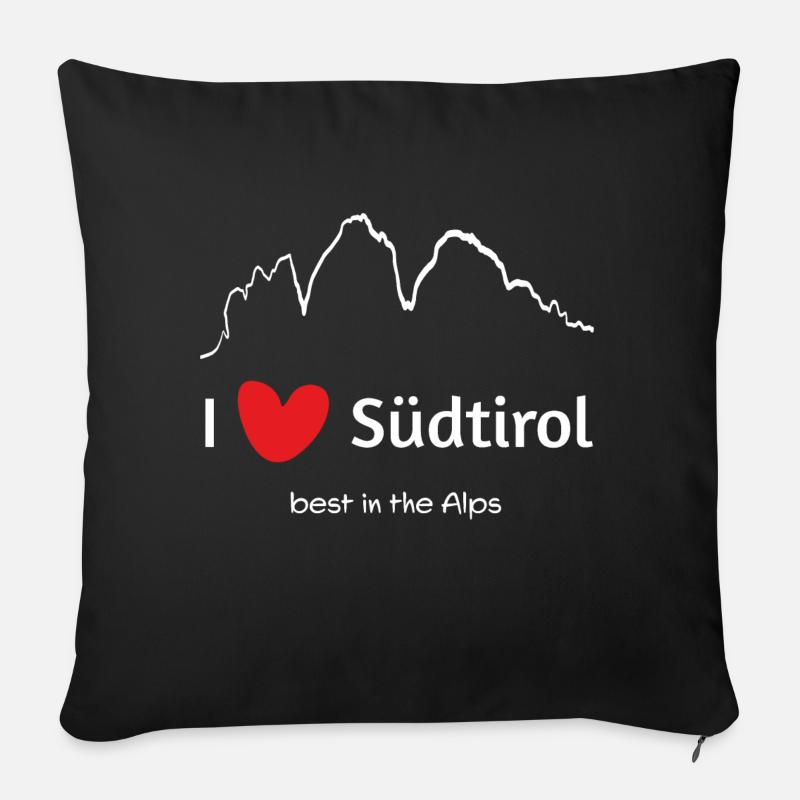 Südtirol (white) - Sofakissenbezug 45 x 45 cm - Schwarz