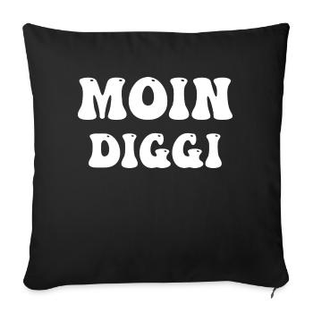 moin diggi - Sofakissenbezug 45 x 45 cm - Schwarz - Vorne