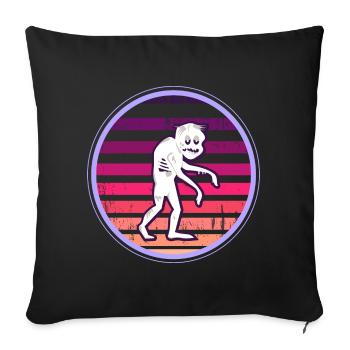 Retro Zombie T-Shirt Oldschool Zombieapokalypse - Sofakissenbezug 45 x 45 cm - Schwarz - Vorne