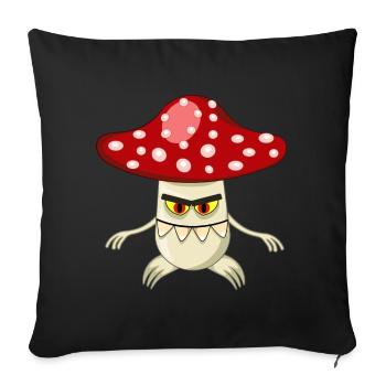 nasty fly agaric t shirt - Sofa pillowcase 17,3'' x 17,3'' (45 x 45 cm) - black - Front