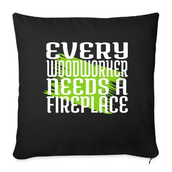 forest work felling birthday gift tree - Sofakissenbezug 45 x 45 cm - Schwarz - Vorne