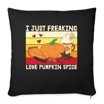 I Just Freaking Love Pumpkin - Sofa pillowcase 17,3'' x 17,3'' (45 x 45 cm) - black - Front