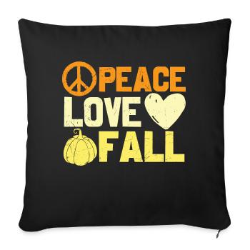 Peace Love Fall Happy Fall - Sofa pillowcase 17,3'' x 17,3'' (45 x 45 cm) - black - Front