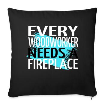 carpentry funny apprentice tree feller - Sofakissenbezug 45 x 45 cm - Schwarz - Vorne