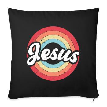 Jesus Vintage - Sofa pillowcase 17,3'' x 17,3'' (45 x 45 cm) - black - Front