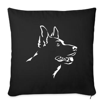 German Shepherd Head "Black Edition" - Sofa pillowcase 17,3'' x 17,3'' (45 x 45 cm) - black - Front