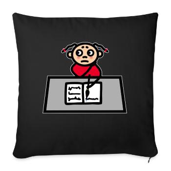 Girls Desk - Learn School Homework - Sofa pillowcase 17,3'' x 17,3'' (45 x 45 cm) - black - Front