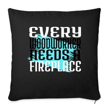 funshirt arboristes union charpentier tshirts amour - Housse de coussin décorative 45 x 45 cm - noir - Devant