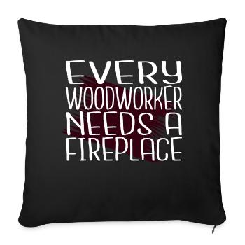 joke apprentice chop wood union carpenter tshirts - Sofa pillowcase 17,3'' x 17,3'' (45 x 45 cm) - black - Front