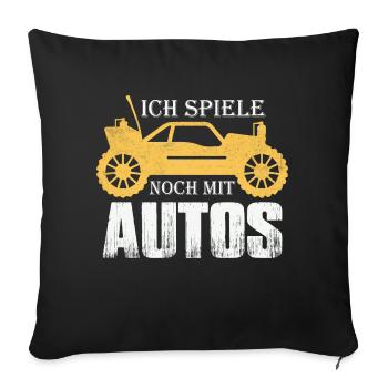 Ich spiele noch mit Autos RC Car Modellbau - Sofakissenbezug 45 x 45 cm - Schwarz - Vorne
