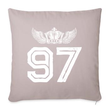 97 Number crown - Sofa pillowcase 17,3'' x 17,3'' (45 x 45 cm) - light taupe - Front