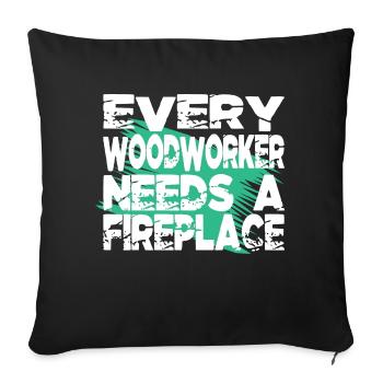 charpentier fille tshirts cadeau d’anniversaire hearbeat - Housse de coussin décorative 45 x 45 cm - noir - Devant