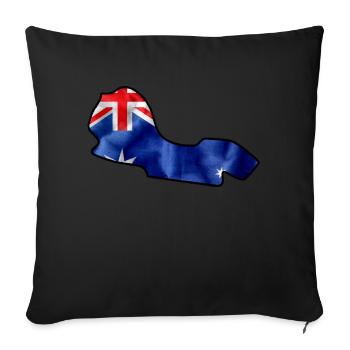 Piste de course australienne avec drapeau - Housse de coussin décorative 45 x 45 cm - noir - Devant