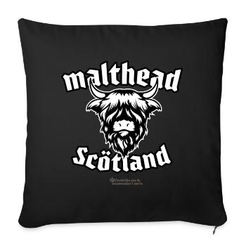 Whisky Malthead Highland Cow - Sofa pillowcase 17,3'' x 17,3'' (45 x 45 cm) - black - Front