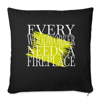cool génial amateurs charpentier tshirts de travail - Housse de coussin décorative 45 x 45 cm - noir - Devant
