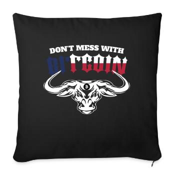 Bitcoin BTC Revolution - Idée cadeau Crypto - Housse de coussin décorative 45 x 45 cm - noir - Devant