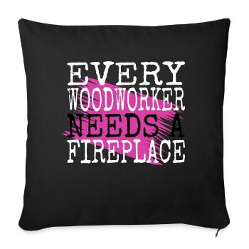 papa drôle charpentier cite des outils déclaration dictons - Housse de coussin décorative 45 x 45 cm - noir - Devant